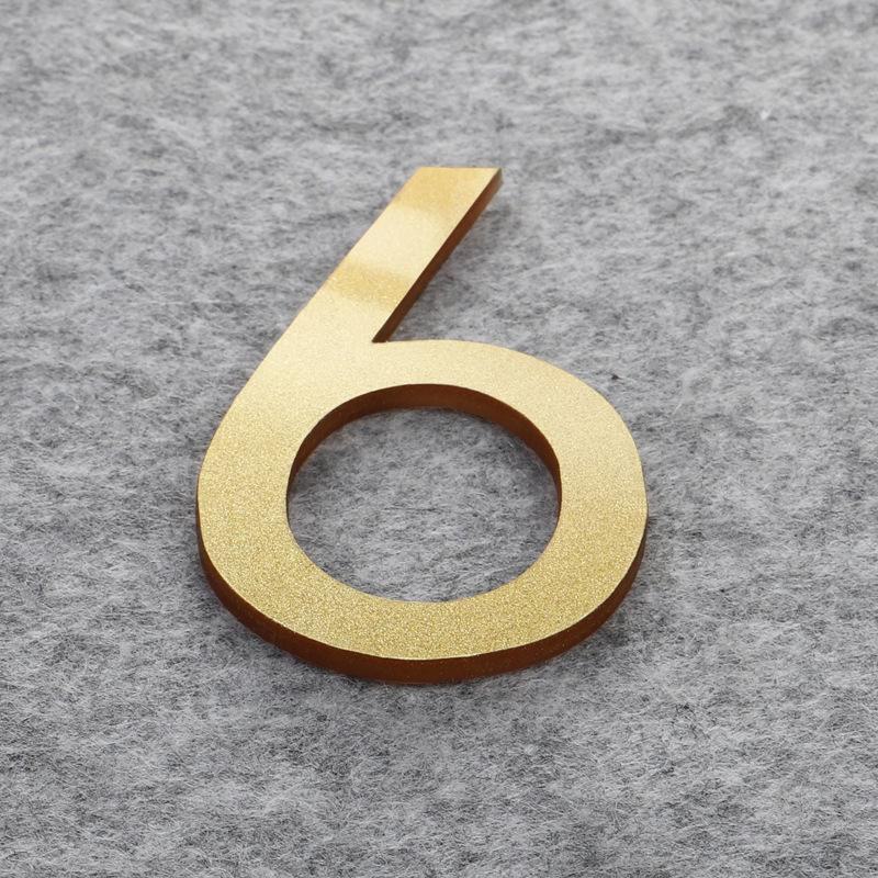 Матовая бронза золото 3D акриловые буквы номер дома настенные наклейки