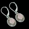 Natural Rose Quartz Gemstone 925 Solid Sterling Silver Gift Earring 1.25" B2J67