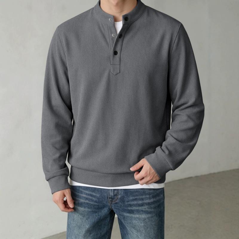 Men S Stand Collar Knit Sweater Loose Casual Autumn Winter Base Top