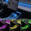 Для Tesla Model 3/Y 2 В 1 Динамическая неоновая RGB светодиодная подсветка салона автомобиля Модуль автоматического выключения через 60 секунд Подсветка приборной панели Декоративная лампа
