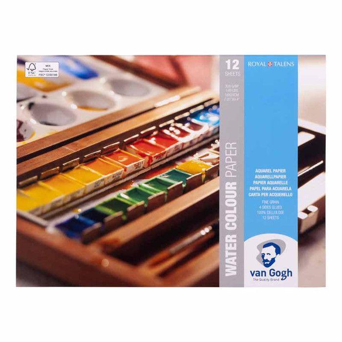 Bloc d'aquarelle - Van Gogh - 18x24cm - 12 feuilles - 300g - Blanc