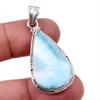 Natural Republic Larimar Gemstone 925 Solid Sterling Silver Pendant 1.75" v0N91