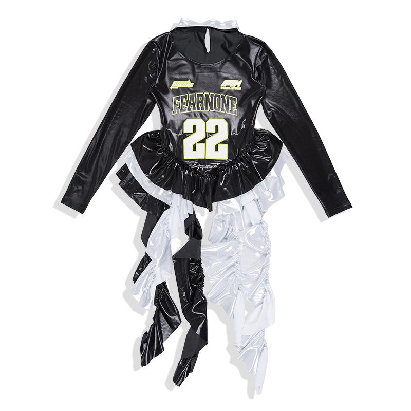 Модный джазовый хип-хоп костюм для девочек - Футболка с длинным рукавом и брюки для уличных танцев