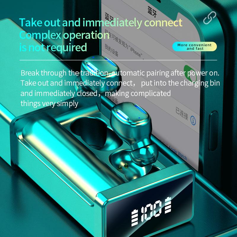 Bluetooth-наушники для спорта на открытом воздухе, беспроводная гарнитура V5.3 с зарядным устройством, сенсорным дисплеем, водонепроницаемые наушники-вкладыши