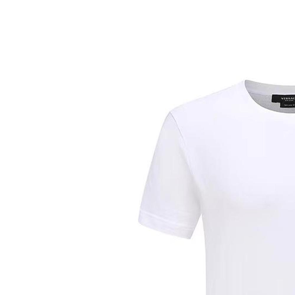 Versace Мужская повседневная футболка с коротким рукавом и вышивкой головы Медузы SS23 Топы Белый 1008481-1A06063-1W000