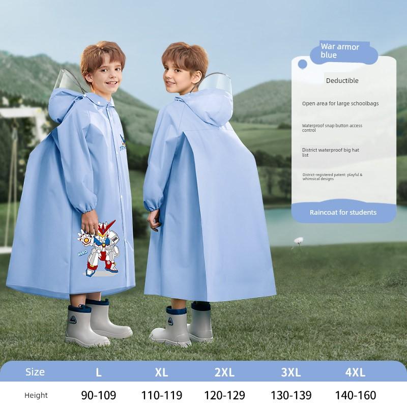 Children's Raincoat for Girls, Long Loose-Fitting Style with Large Backpack Space, Full-Body Storm-Proof Student Rain Poncho for Boys, Specifically