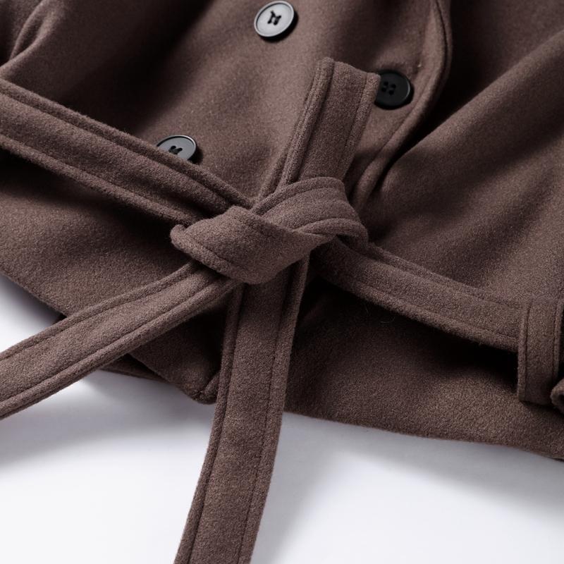 Однотонное двубортное женское пальто с лацканами, длинными рукавами, карманами, женский короткий пиджак 2025 года, весна-осень, верхняя одежда для офисной леди