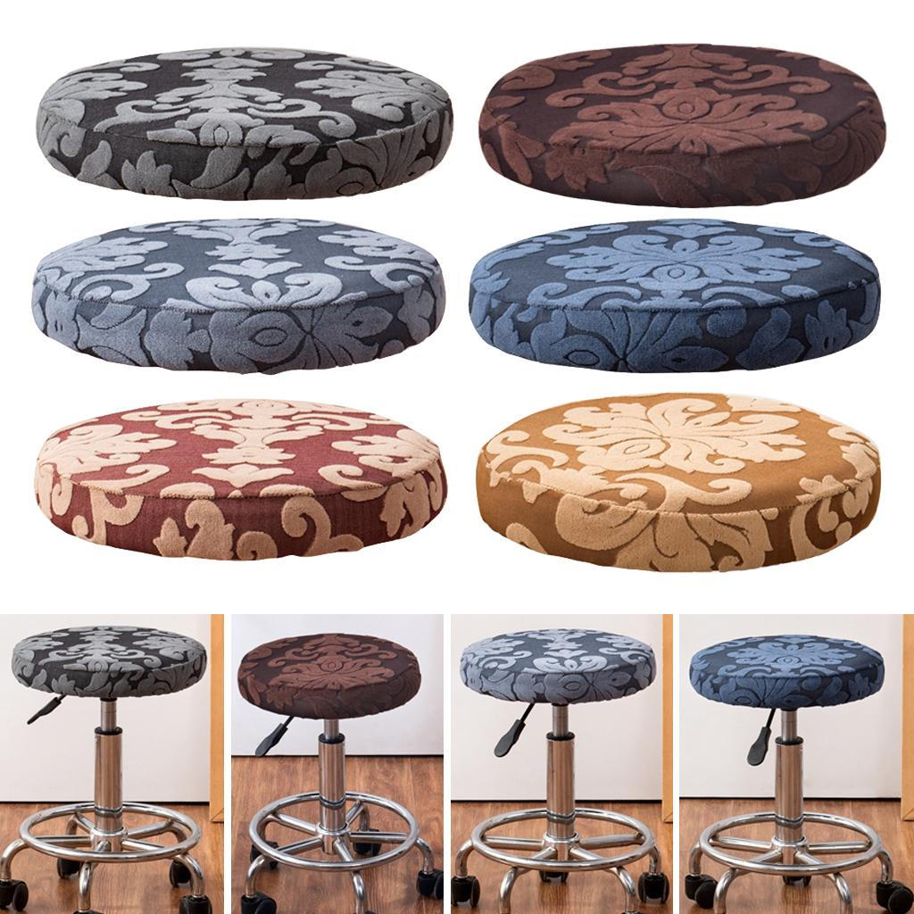 5-13cm Thick Elastic Bar Stool Cover Polyester Comfortable Round Swivel Chair Protection