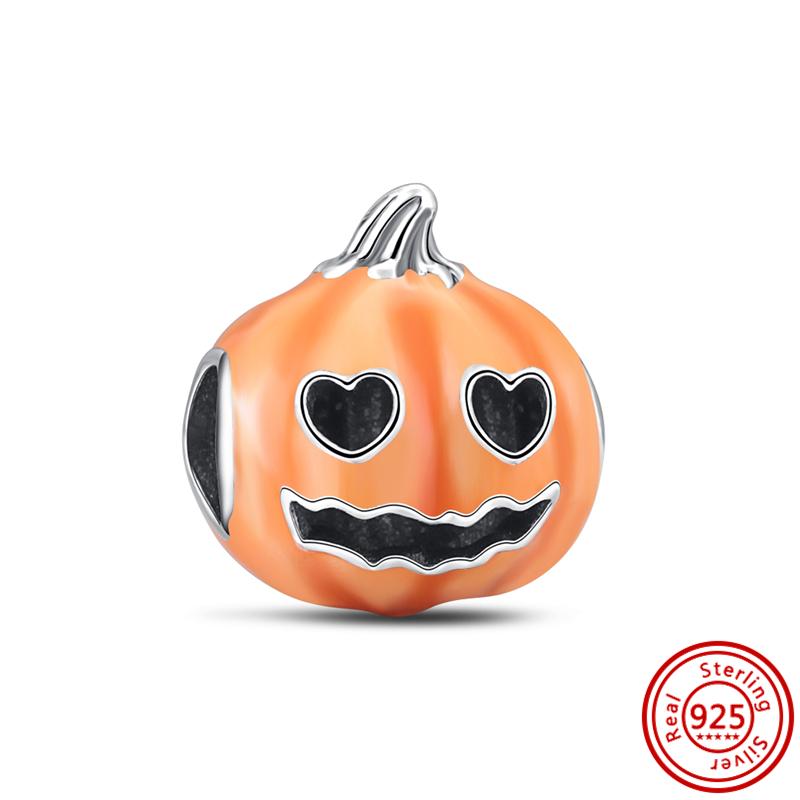 925 Серебряный Шарм Беззубик Мальчик Призрак Демон Летучая Мышь Тыква Черный Кулон Подходит Оригинальный Браслет Женские Ювелирные Изделия Хэллоуин Бусы