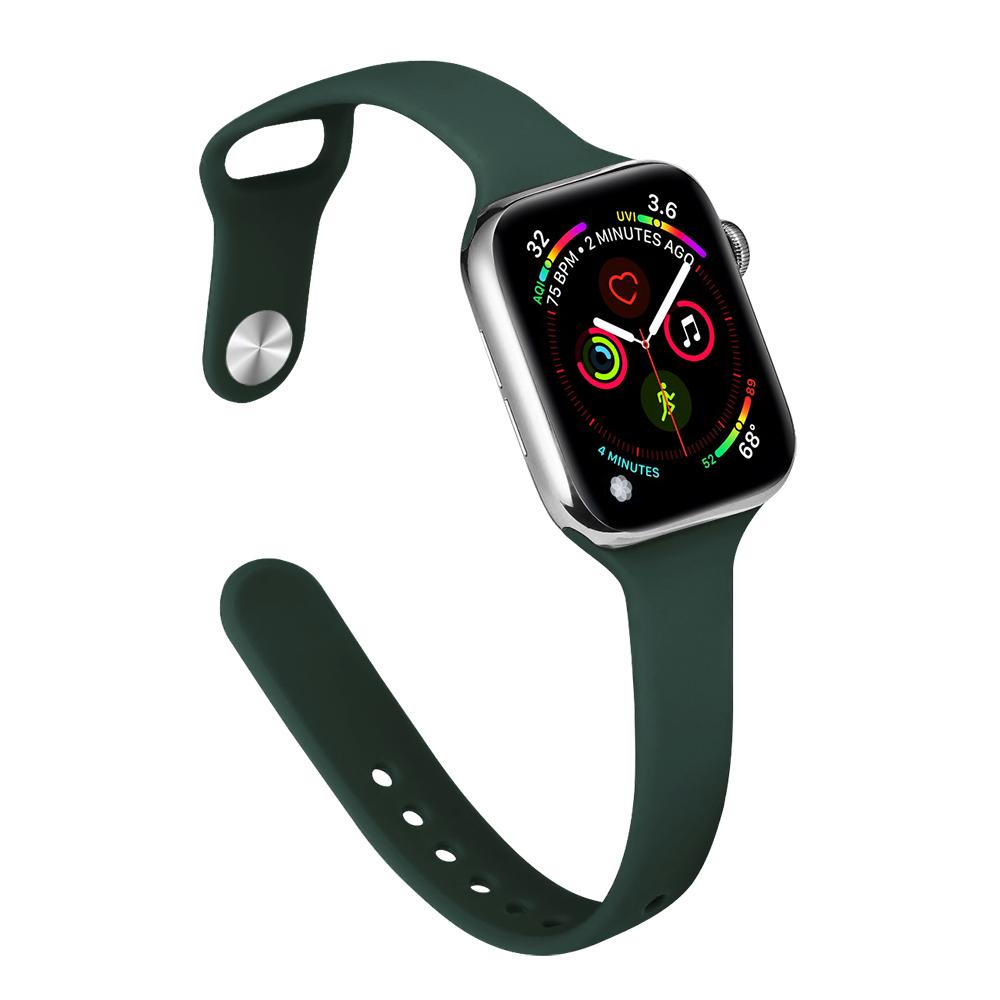 Ремешок для Apple Watch Band 40 мм, 44 мм, 45 мм, 41 мм, 38 мм, 42 мм, спортивный тонкий силиконовый браслет correa iWatch Series 8 Ultra 2 SE 7 6 3 9