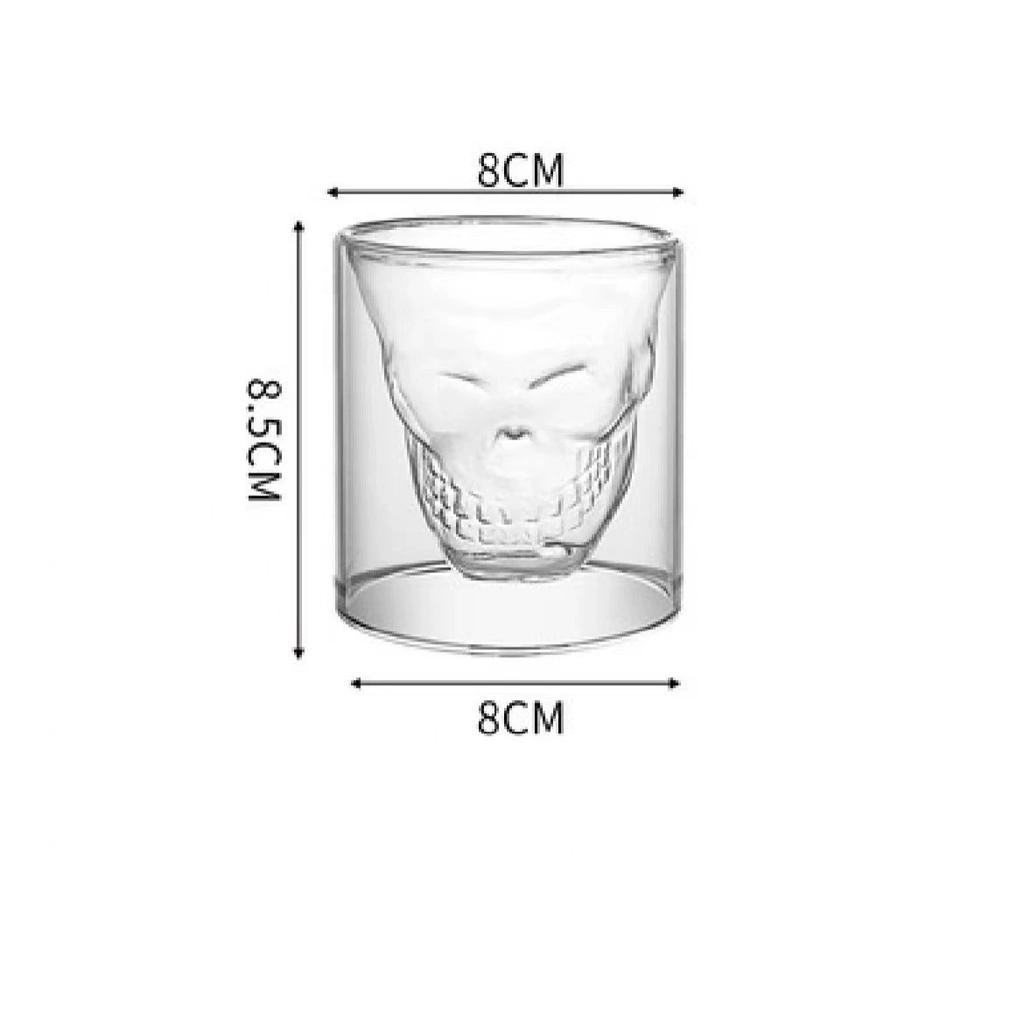 Skull Glass Cups 25/75/150/250ml Crystal Clear Creative Designer Party Bar Vodka Beer Drinking Glasses Unique Novelty Gift
