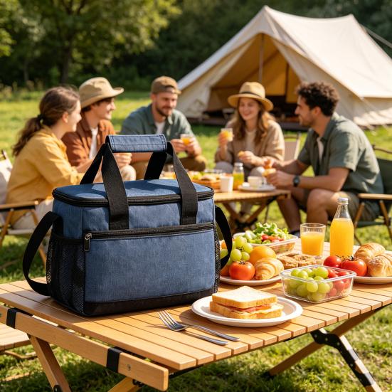 Insulated Lunch Bag with Adjustable Strap Large Capacity Cooler Tote Water-Resistant