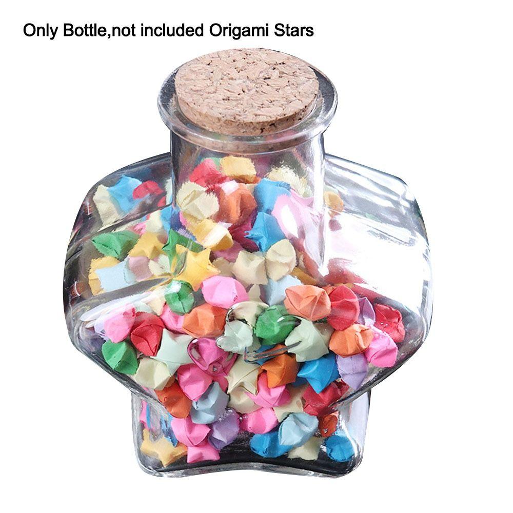 Крафт Бутылка Желаний Форма Звезды Пентаграмма Бутылка для Хранения Сделай Сам Звезды Оригами Стеклянная Бутылка Дом