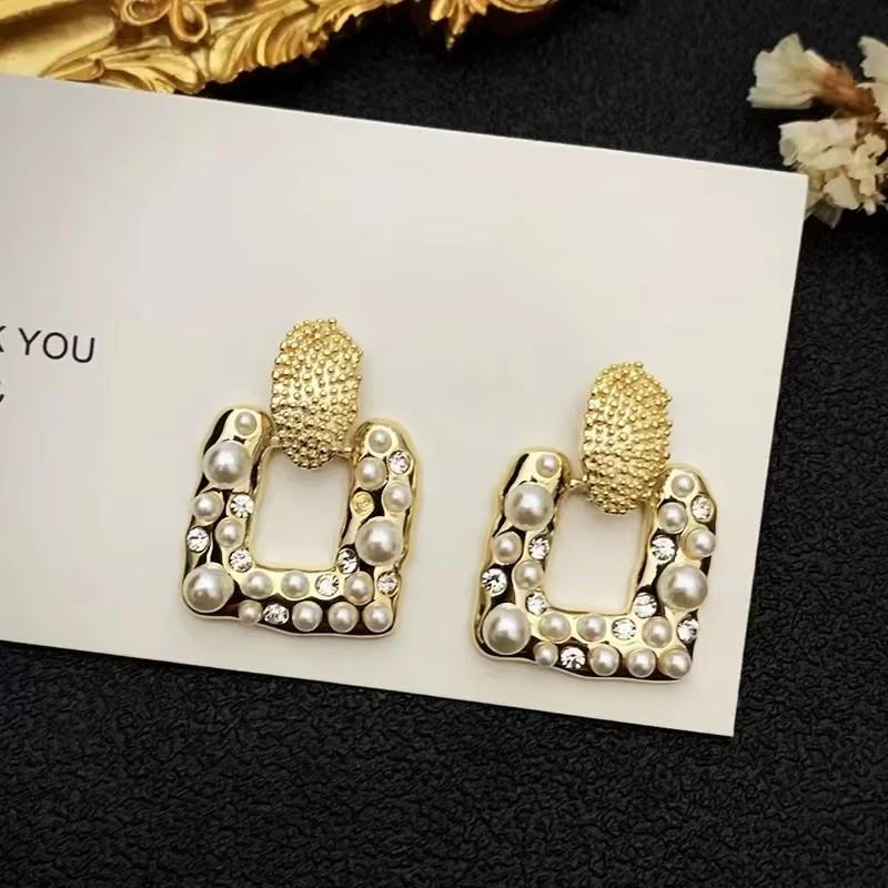 Square Long Hanging Earrings for Women Colorful Enamel Geometric Statement Dangle Earrings Girls Drop Earrings pendientes