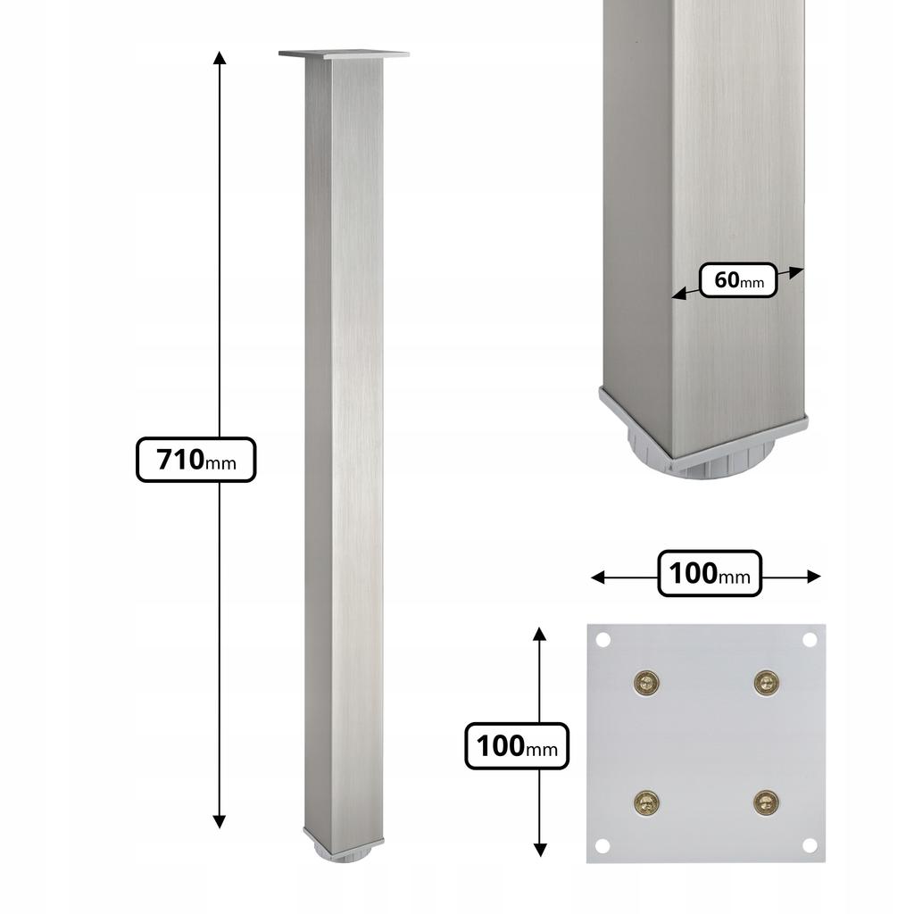 4 x Leg 60x60 | H - 710 mm | White