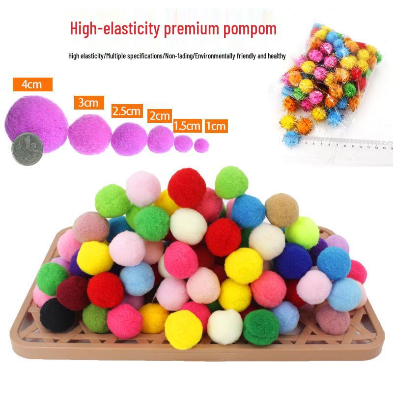 Товары для арт-зоны: Цветные пушистые помпоны для проектов от младших до старших классов