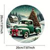 Christmas Truck Aluminum Wall Art  x Inch Round Aluminum Plaque for Home Office Bar Cafe Decor  Perfect Holiday Gift
