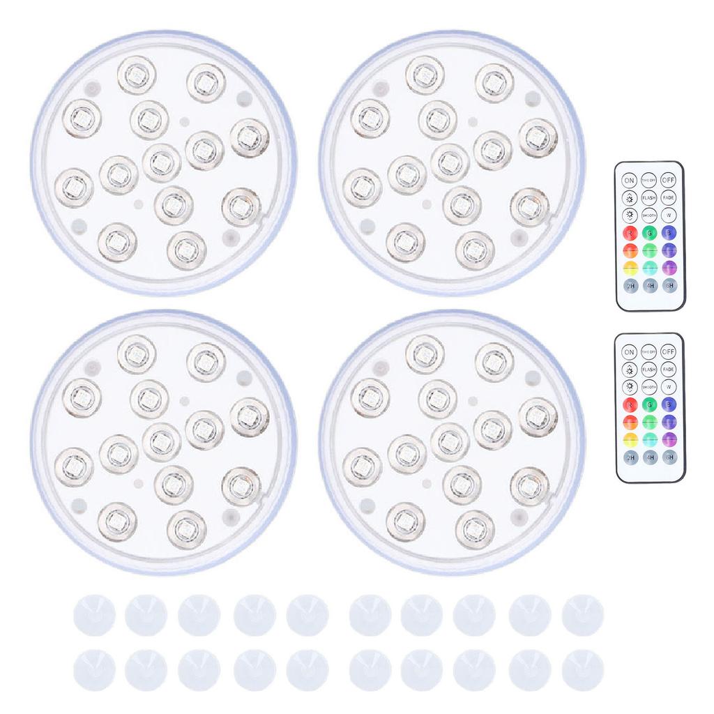 4 шт. погружные светодиодные фонари для бассейнов IP68 водонепроницаемые пульт дистанционного управления под водой