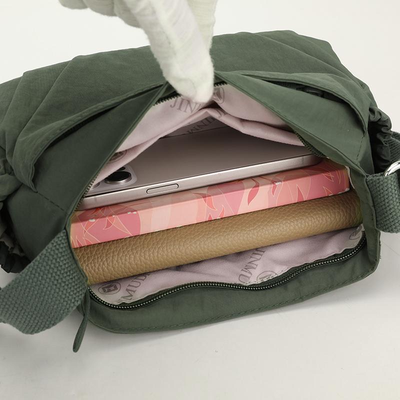 Плиссированная женская сумка с несколькими отделениями, нейлоновая водонепроницаемая легкая сумка через плечо