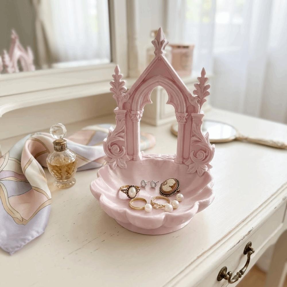 Gothic Style Jewelry Organizer Tray Arch Shape Home Decorative Ornament Dressing Table
