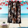 Border Collie Print Beach Towel, Large Soft Quick Dry Towel for Beach Camping Swimming