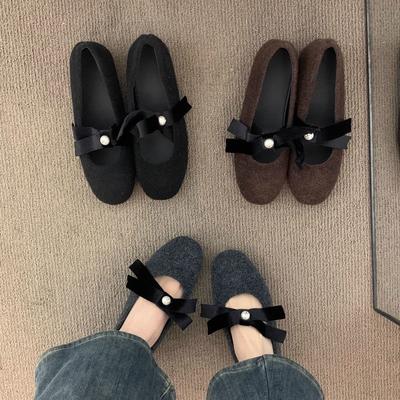 Французские балетки на плоской подошве, женские туфли, новинка весны 2025 года, серые, нежные вечерние туфли Мэри Джейн