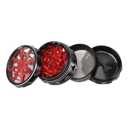 Измельчитель трав из алюминиевого сплава 63 мм с прозрачной крышкой, прочный, 4-слойный, многофункциональный, ручной дозатор специй, металлическая дробилка, измельчитель