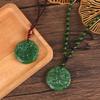 Classic Green Pendant Jade Necklace Fashion Charm Jewelry Carved Blessing Lucky Amulet Gifts