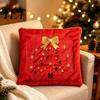 Winter Home Decor Throw Pillows Christmas Plush Pillowcase, 3D Embroidered Design Soft Pillow Covers Cover, Decorative Cushion Cover for Holiday Sofa