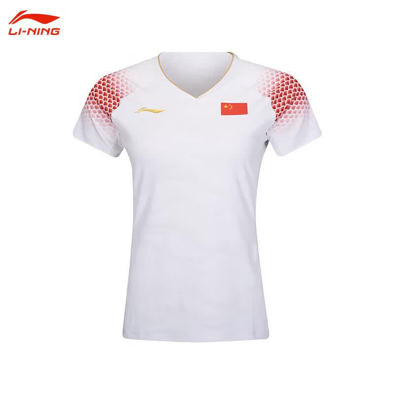 Li-Ning Женская футболка для бадминтона молодежной команды, быстросохнущая
