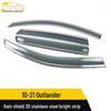 3D Stainless Steel Bright Strip Rain Deflectors for 2010-2021 Outlander - Sun Visor Trim Decoration Sticker