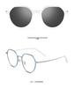 Magnetic Suction Retro Titanium Myopia Glasses with Polarized Gray Sunglasses - Ultra-Light Frame for Small Faces