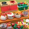 Children's Kitchen Toy Set Simulated Kitchen Cutting Music Simulated Fruit Cutting Cooking Toy Cooking Accessories Cooking Set