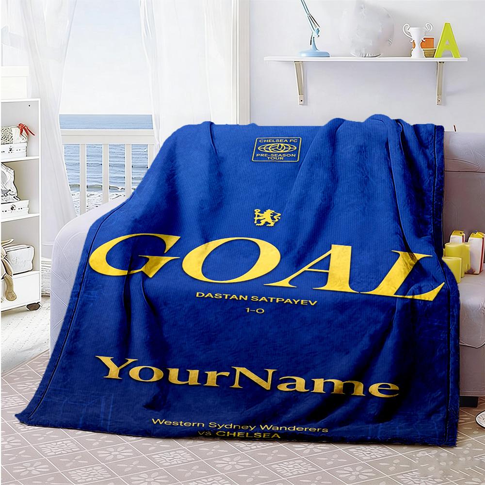 Chelsea Customize Text Blanket Multi-purpose Personalized Blanket Warmthful Decor Versatile for Bedding Office Bed Couch Four Seasons Universal