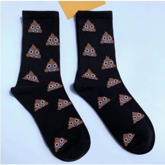 Мужские носки Счастливая какашка Смешные Милые Мультяшные Короткие Носки Харадзюку Хлопковые Носки Милые Модные Женские Носки с Какашкой Свадебный Подарок
