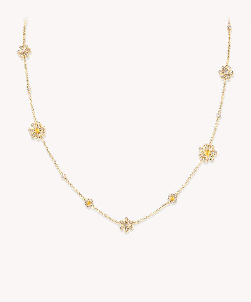 Lola Rose Daisy Citrine Cubic Layered Chain Necklace
