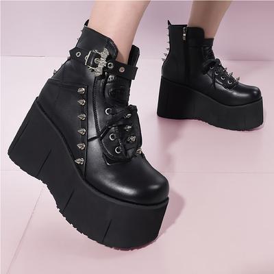 DoraTasia черные женские короткие сапоги INS Gothic Rivet High Heel, новые женские туфли Y2K Street Snap Punk Luxury Night Club