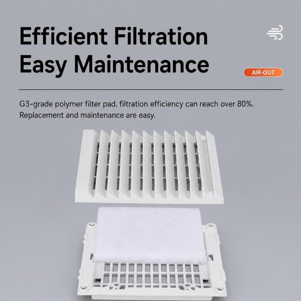 ABS Vent Filter Waterproof Louver Vent Air Ventilation System Air Vent Fan Cooling
