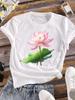 (Азиатский размер) Милый милый стиль, милая одежда, повседневная женская футболка с принтом, топ с цветочным принтом, модная футболка с коротким рукавом, женские графические футболки