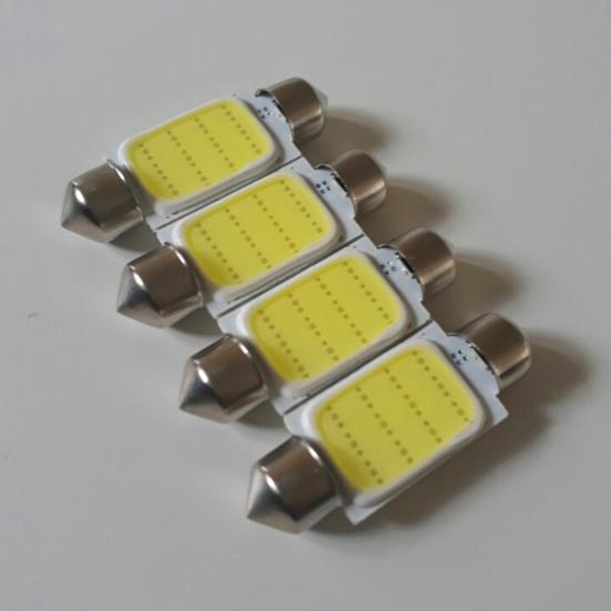 4 шт. светодиодный COB купольный интерьер автомобиля гирлянда лампа свет карта крыша лампа для чтения 39 мм