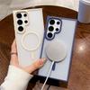 Чехол Magsafe с магнитной беспроводной зарядкой для Samsung Galaxy S25 S24 S23 S22 S21 Ultra Plus, матовый, ударопрочный, прозрачный, жесткий, задняя крышка