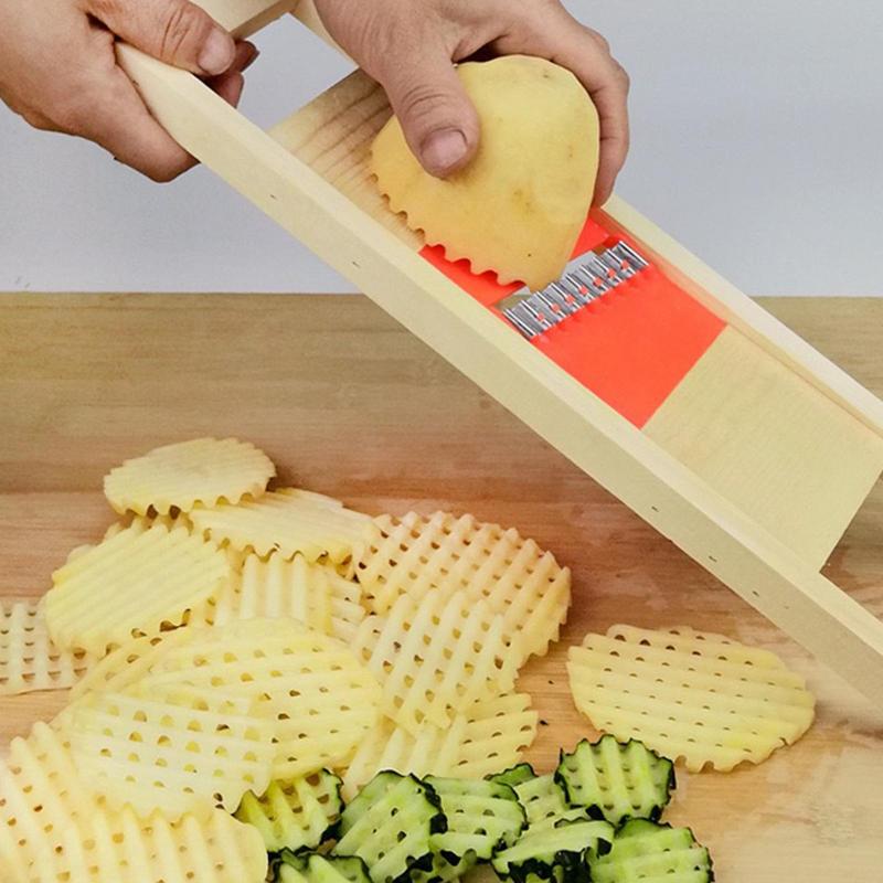 Potato Slicer Wavy Food Mandoline Slicer Stainless Steel Potato French Fry Cutter Slicer Vegetable Slicer Kitchen Chopping