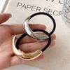 Minimalist Alloy Semi-circular Hair Elastic Hair Bands Steel Ring Gum for Hair Scrunchy High Quality Women Hair Accessories Girl Rope