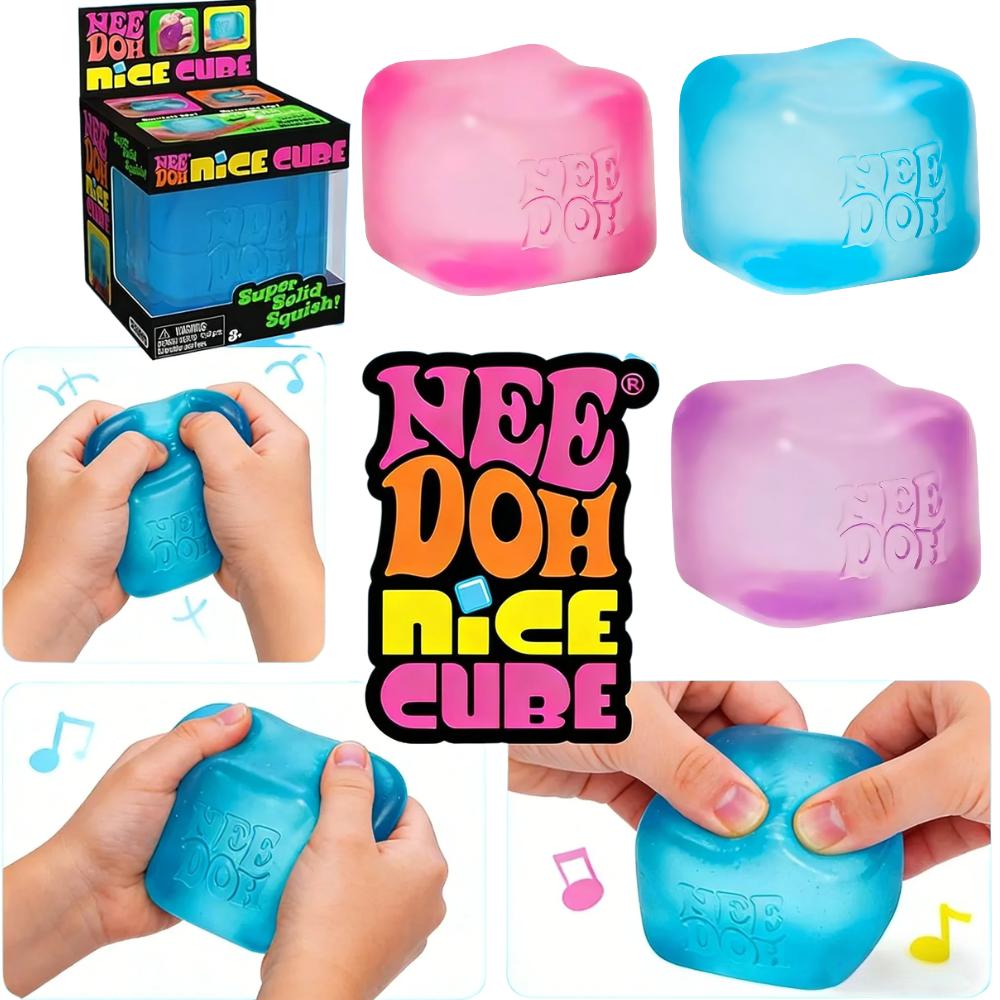 Needoh Nice Cube Сенсорный Снятие Стресса Игрушка-Фиджет для Тревоги и Концентрации Настольный Сенсорный Куб для Взрослых и Детей