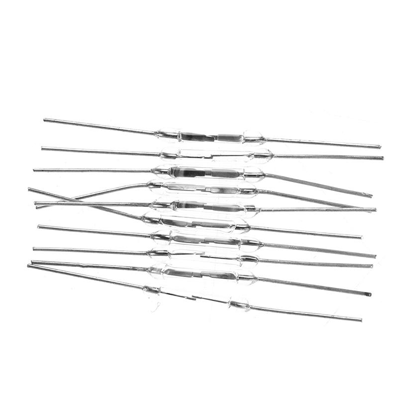 10Pcs 14Mm Glass Magnetic Induction Reed Switch Magswitch Normally Open No
