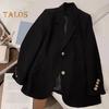 Женская куртка, костюм, повседневный офисный пиджак, женское пальто с воротником с лацканами, деловая куртка для работы, вечеринки, отдыха на природе