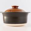 Ginpo Touki Banko-Yaki Chrysanthemum Rice Pot Donabe 5-Go, Double Lid, Direct Fire Safe, Ame Amber Brown Glaze, Japan 2025 Genuine