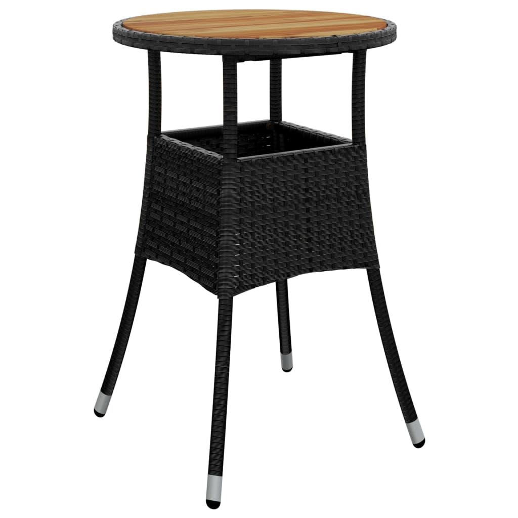 Vidaxl 3-Cz. Zestaw Ogrodowych Mebli Bistro Z Poduszkami, Czarny