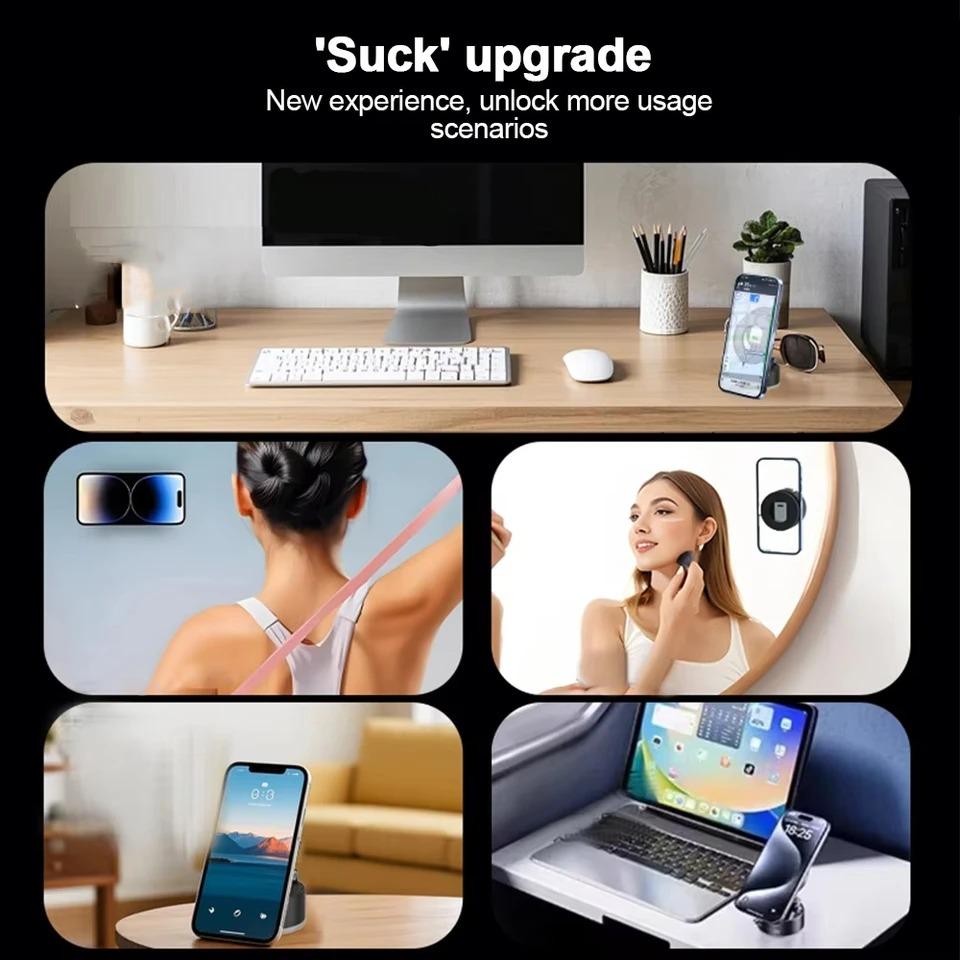 Вакуумная магнитная присоска складная поворотная подставка двухсторонняя присоска с сильным магнитом вакуумная присоска крепление автомобильный держатель для iPhone/Android