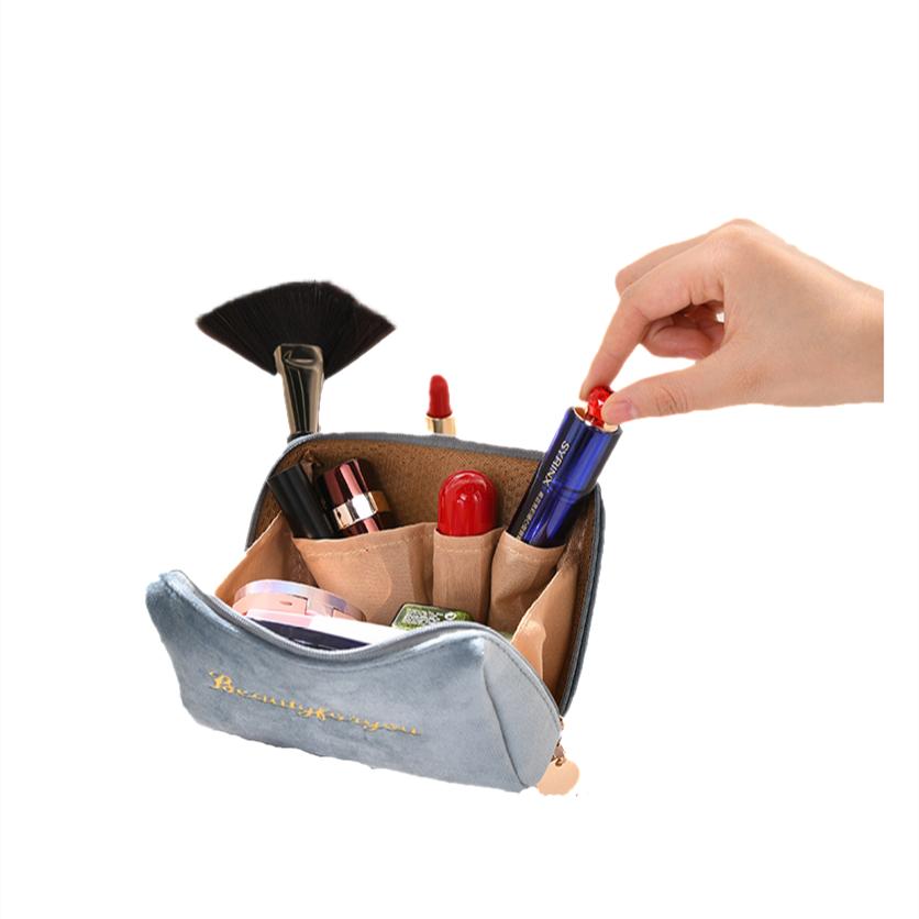 Женская косметичка на молнии, бархатные косметички, дорожные женские щетки для губ, набор для хранения туалетных принадлежностей, сумка для туалетных принадлежностей